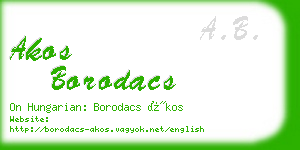 akos borodacs business card